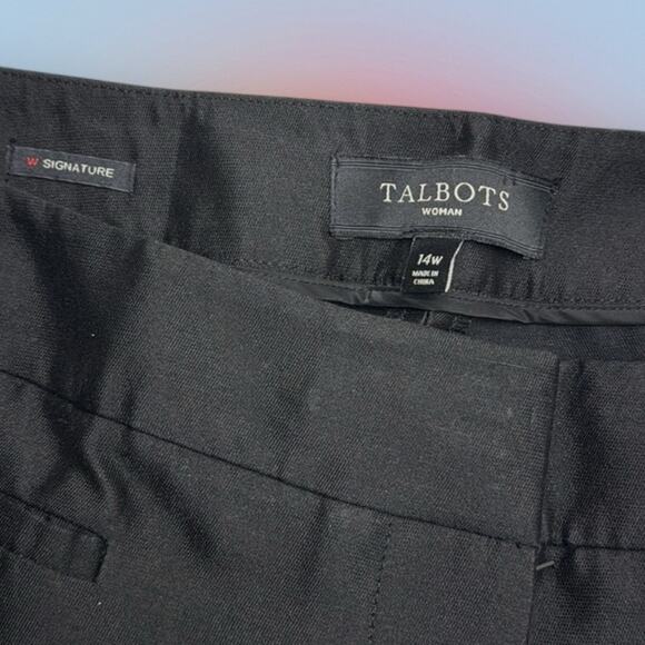 TALBOTS Women’s 14 Shiny Black SIGNATURE SILK Crop Pant - Picture 4 of 4